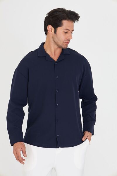 ZİNOX Men's Long Sleeve Lycra Dumbbell Fabric Apache Collar Low Shoulder Over...