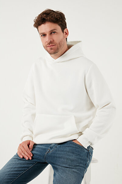 Buratti Ανδρικό φούτερ με κουκούλα κανονικής εφαρμογής, με τσέπη καγκουρό, μαλακό εσωτερικό με χνούδι, ανδρικό φούτερ SWEAT 5905281