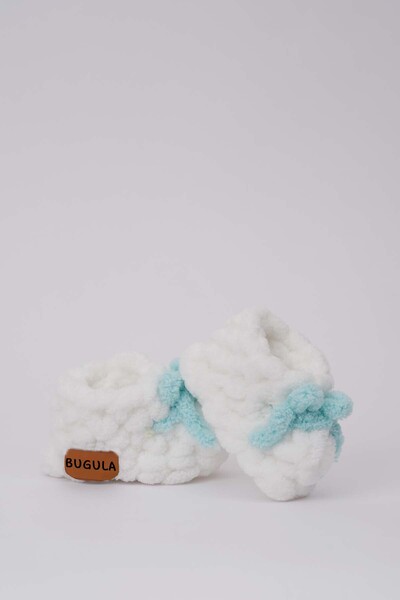 Bugula Baby Newborn Panduf 0-3m Yavruağzı Fiyonlu White Girl Trend Handmade K...