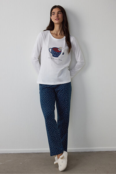 Penti Dark Petrol Color Activitea Pants Pajama Set