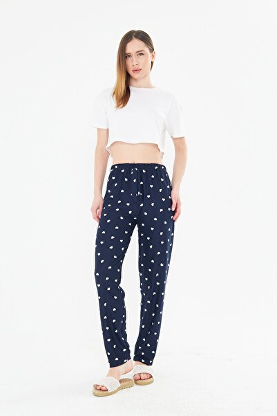 masso Μπλε ναυτικό με λευκή καρδιά Ayan Suede Φούτερ