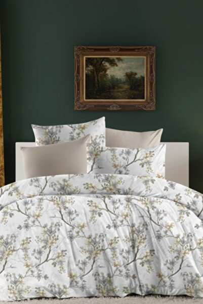 oabhome Prolećna tema belo-žuta Bračni Čaršav komada Ranforce Set posteljine ...