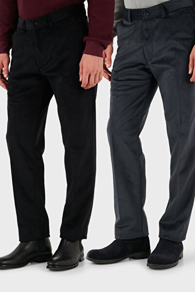 Buratti Normal Bel Regular Fit Straight Leg 2-Pack Velvet Trousers Men's Velvet Pants 645Merlins2