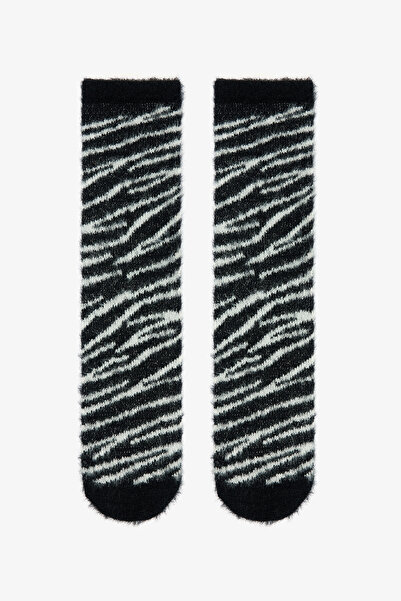 Penti Weiße Socken mit Zebramuster für zu Hause