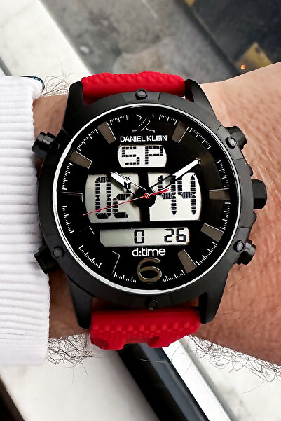 Daniel Klein Men's Wristwatch 3 Atm Water Resistant Red Color Silicone Band B...