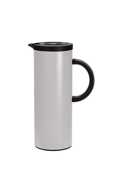 Excellent Houseware Cană termos cu pereți dubli, oțel inoxidabil/sticlă, 11x30 cm, 1000 ml, albă