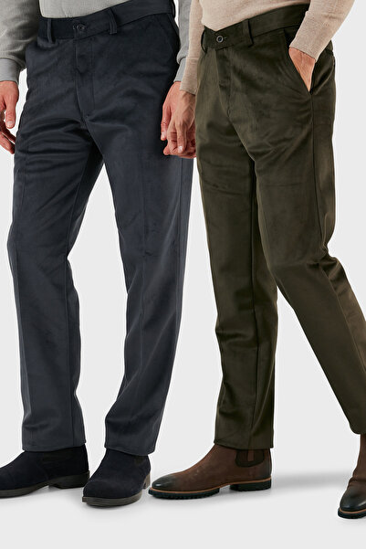 Buratti Normal Bel Regular Fit Straight Leg 2-Pack Velvet Trousers Men's Velvet Pants 645Merlins2