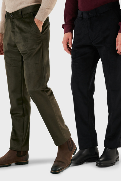 Buratti Normal Bel Regular Fit Straight Leg 2-Pack Velvet Trousers Men's Velvet Pants 645Merlins2