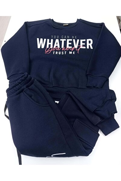 BAŞAK ÇOCUK GİYİM 416477 3 IP WHATEVER طقم بناتي مع جيوب 9 سنوات، 10 سنوات، 1...