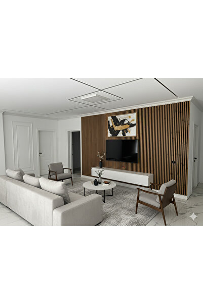 OEM RIFLAJ Panou acustic decorativ LDA PREMIUM cu lamele din MDF, stejar regal, 260x40 cm