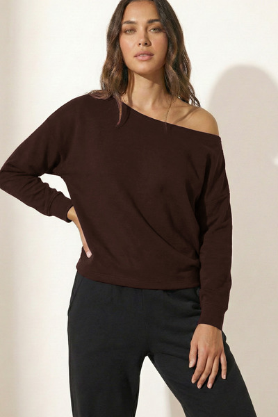 VODENS Swea maro moale pentru femei, cu umăr dezvăluat tricou