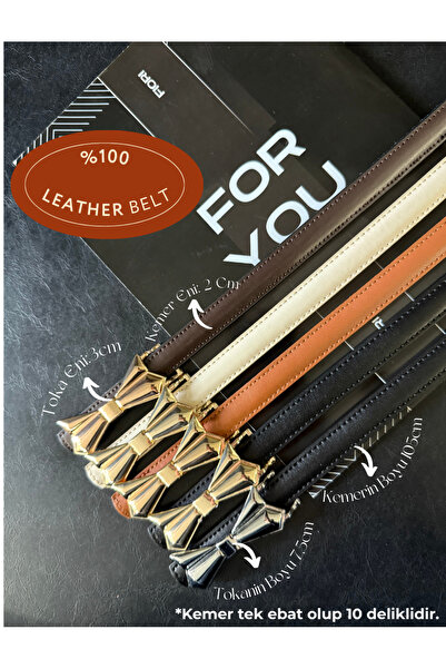 Fiori Pachet de 5 curele subțiri pentru femei din piele naturală bombată cu cataramă papion, curea pentru jachetă, curea pentru cămașă, curea pentru rochie