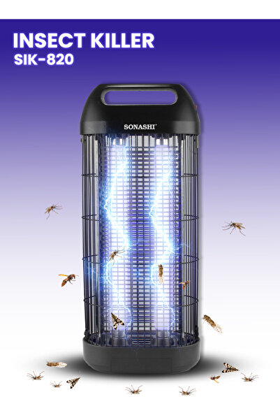 sonashi قاتل حشرات كهربائي ٢٠ واط - سهل الاستخدام والتركيب | أنبوبان للأشعة فوق البنفسجية - SIK-820