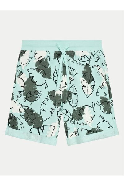 United Colors of Benetton Момче - Бермуди с лого, щамповани в син цвят и връзки