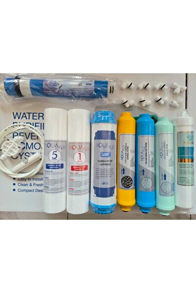 AOUA FLO BMB RO 10 Su Arıtma Cihazı Filtresi BEYAZ Kapak uyumlu 7+1 Mineral F...