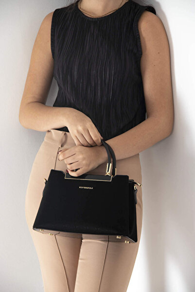 Silver Polo أسود - حقيبة يد نسائية سوداء Nv913