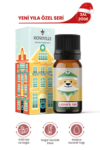 Monoville Karanfil Uçucu Yağı 10 ml %100 Saf Ve Doğal Yeni Yıl Hediye (Clove Essential Oil)