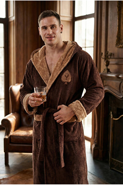 Wild Love Halat pentru bărbați cu glugă 100% bambus