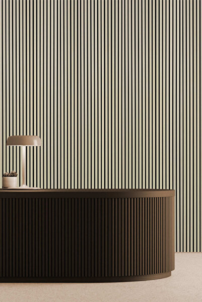 decomila Mdf Ahşap Akustik Duvar Paneli 60x275 Cm - Krem