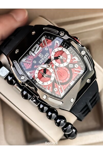 Reward Marka Siyah Silikon Kordon Analog/dijital Erkek Spor Kol Saati+bileklik