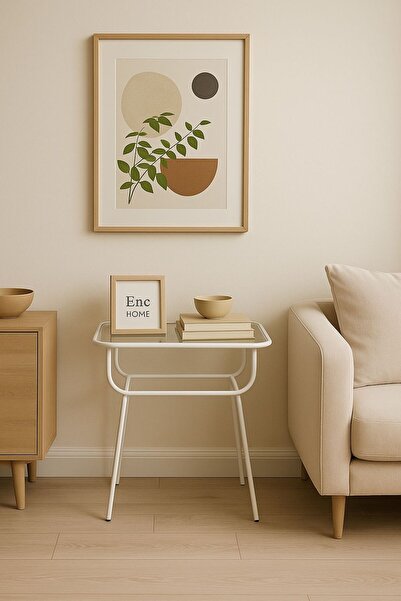 enc home Geyik Yan Sehpa Beyaz