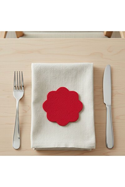 Grand Fine Art Felt Coasters Set of 4 Red 10X10 cm