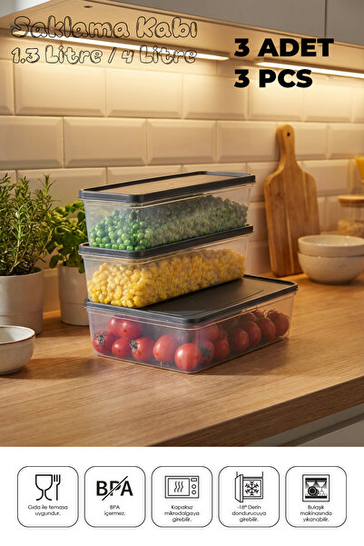 Mefa Mutfak Refrigerator Organizer Storage Container Suitable for Microwave a...