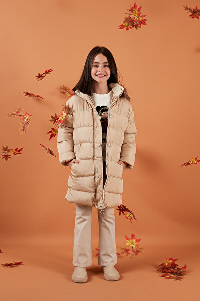 Lela Hooded Coat with Faux Fur Collar and Pockets Girls' COAT 6028720