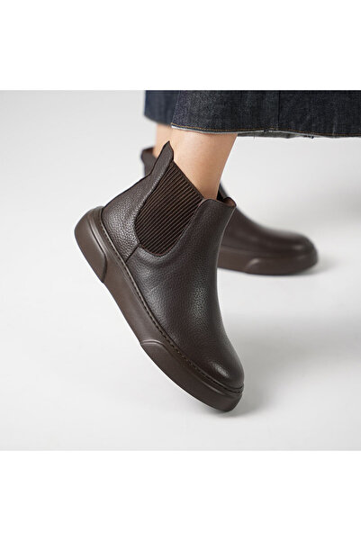 Ametist Favor Brown Genuine Leather Chelsea Women's Boots – Lightweight Eva S...