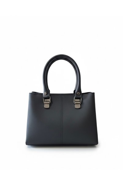 Arvelia Women's Black Faux Leather Zippered 3-Compartment Adjustable Strap Hand and Shoulder Bag