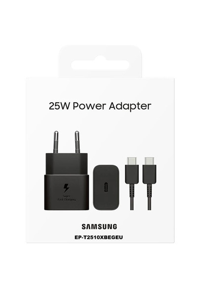 Samsung 25w Süper Hızlı Şarj Cihazı ( Adaptör + Kablo ) EP-T2510XBEGEU A06 / A16 / A26 / A07 / A17