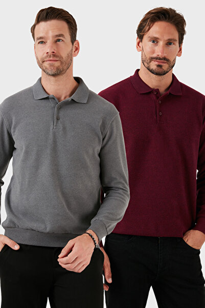 Buratti Cotton Blend Regular Fit 2-Pack Polo Neck Sweater Men's Polo Neck Sweater 456223S2
