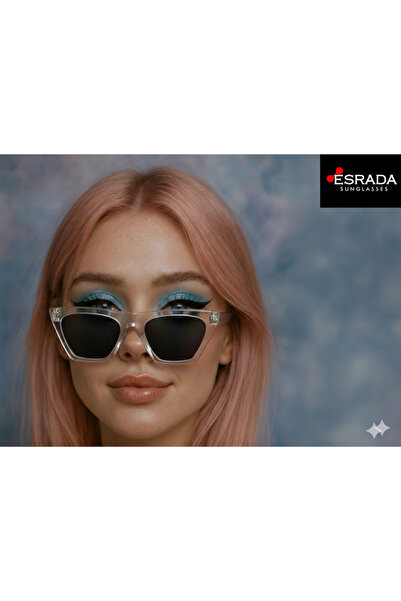 ESRADA نظارات شمسية شفافة على شكل عين القطة، زجاج مدخن 50-15/140