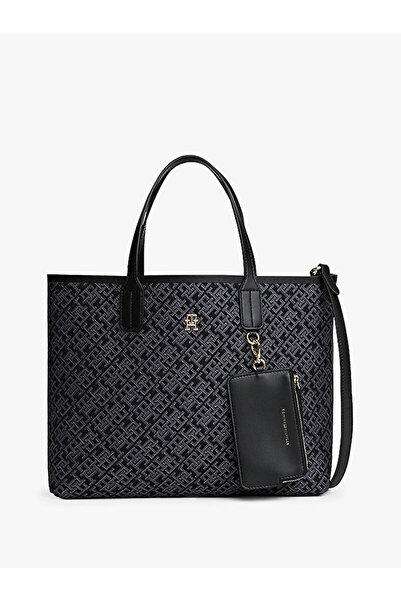 Tommy Hilfiger Dámska čierna taška Th Icon Satchel Jacquard