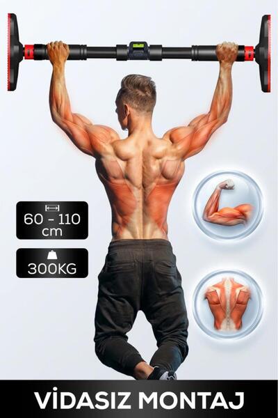 DEMPOWER 300 KG Taşıma Kapasiteli Ayarlanabilir Kapı Barfiks Barı 60–110 cm