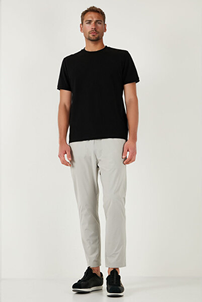 Buratti Slim Fit, talie elastică, pantaloni cu detaliu de centură, pantaloni pentru bărbați 5543S86JMILANO