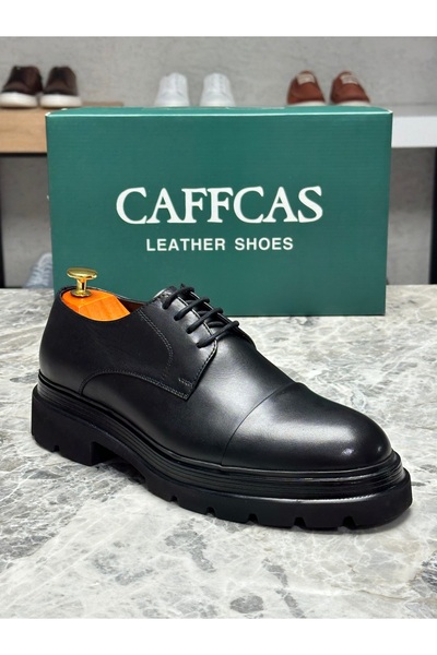 Caffcas Чоловічі повсякденні черевики з натуральної шкіри чорного кольору 140...