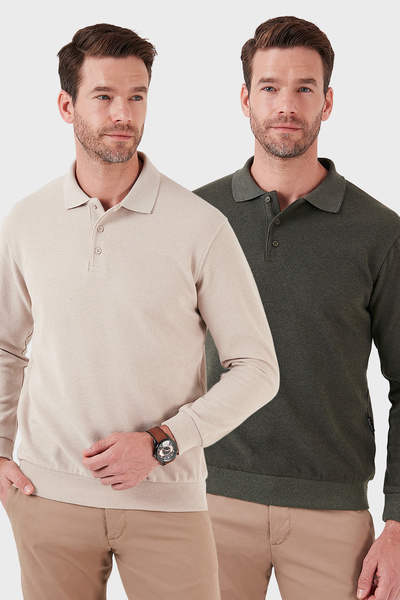 Buratti Памук з домішкою Regular Fit 2-пакетний светр з поло-коміром для чоло...