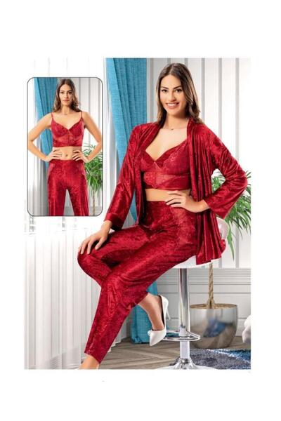Nilay 240 Kadın Kadife Gecelik Takım