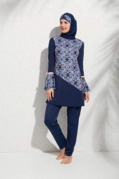 Pierre Cardin 191921 Μαγιό με μακρύ μανίκι με μοτίβο βολάν