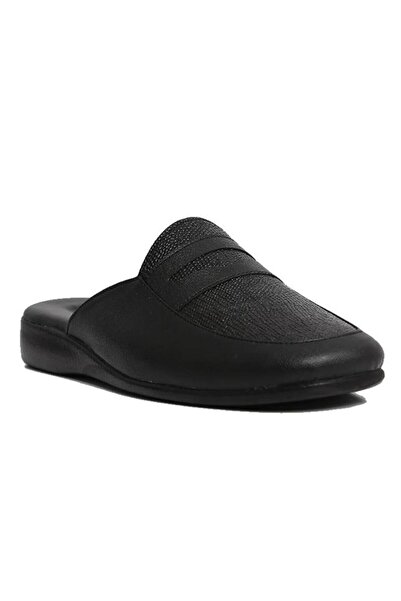 Pierre Cardin 288-2 Men's Groom Dowry Crocodile Black Leather Slippers