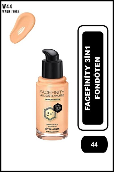 Max Factor Facefinity 3İn1 Fondöten No: 44 Warm Ivory