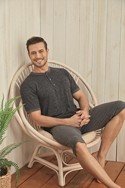 KLY 9037 Чоловічий літній комплект піжами капрі