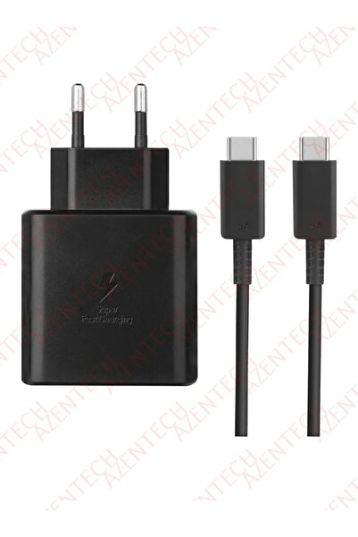 Samsung EP-TA845 Type-C 45W Hızlı Şarj Cihazı Aleti Adaptör Başlığı + Kablo Siyah Renk Set