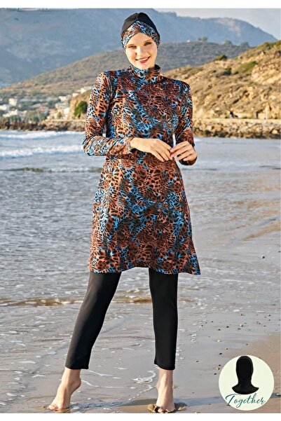 Ruko Maio 23130-5 ملابس السباحة ليكرا ذات الياقة المدورة ذات الرقبة المزدوجة مقاس كبير