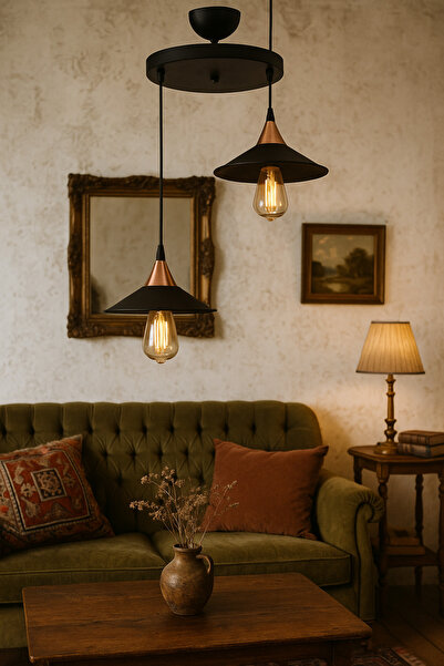 zorbey enet aydınlatma İkili Mantar Sarkıt Beyaz Modern Salon, Oturma Odası A...