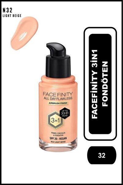 Max Factor Facefinity 3İn1 Fondöten No: 32 Light Beige