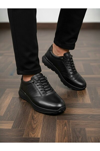 MAGIC SHOES Men's Inner Outer Genuine Leather Ultra Comfortable Orthopedic Sole Lightweight m Transitional Black Casual Sports Shoes