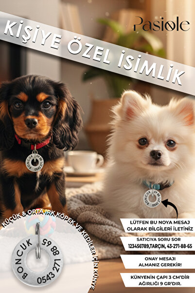 Çelik Köpek Künyesi, Köpek Isimlik, Köpek Kedi Tasması, Köpek Kedi Madalyonu