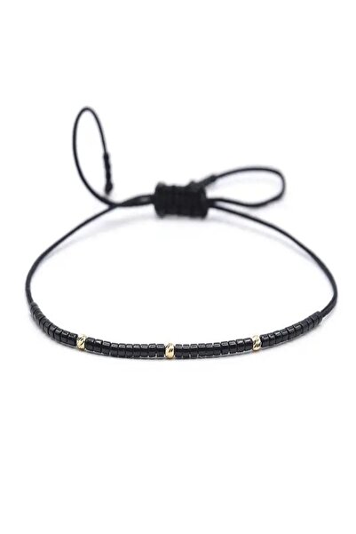 OEM Brățară cu șnur, mărgele Miyuki și bile din aur 14K - Reglabila